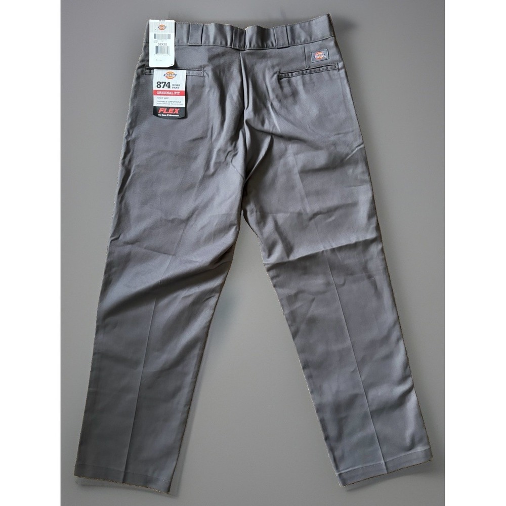 New Dickies 874 Work Pants Trousers Wrinkle Resistant Gray Men's 38x30 NWT JBHS - Picture 2 of 12